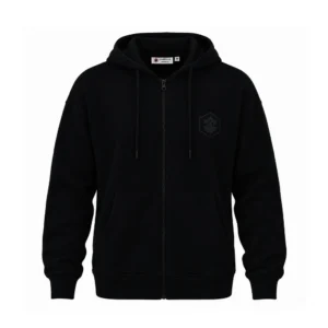 lumberjack mini print logo zipped hoodie - LBJ-00201-BLK
