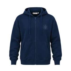 lumberjack mini print logo zipped hoodie blue - LBJ-00201-BLU