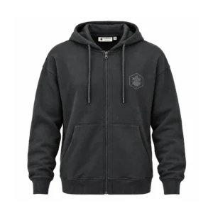 lumberjack mini print logo zipped hoodie grey - LBJ-00201-GRY