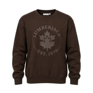 lumberjack big paff logo sweat shirts shirts brown - LBJ-00602-BRN
